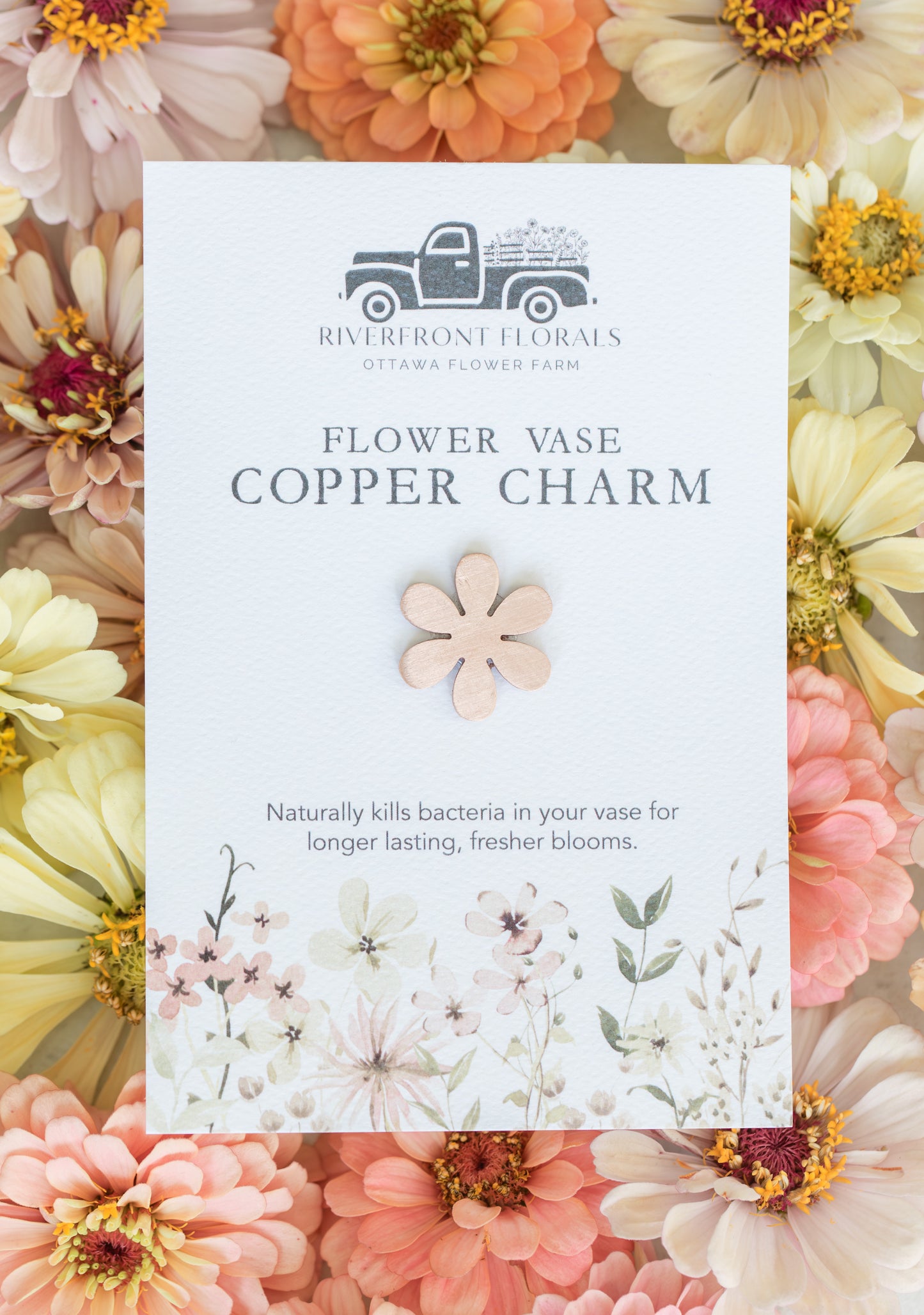 Riverfront Florals Flower Vase Copper Charm