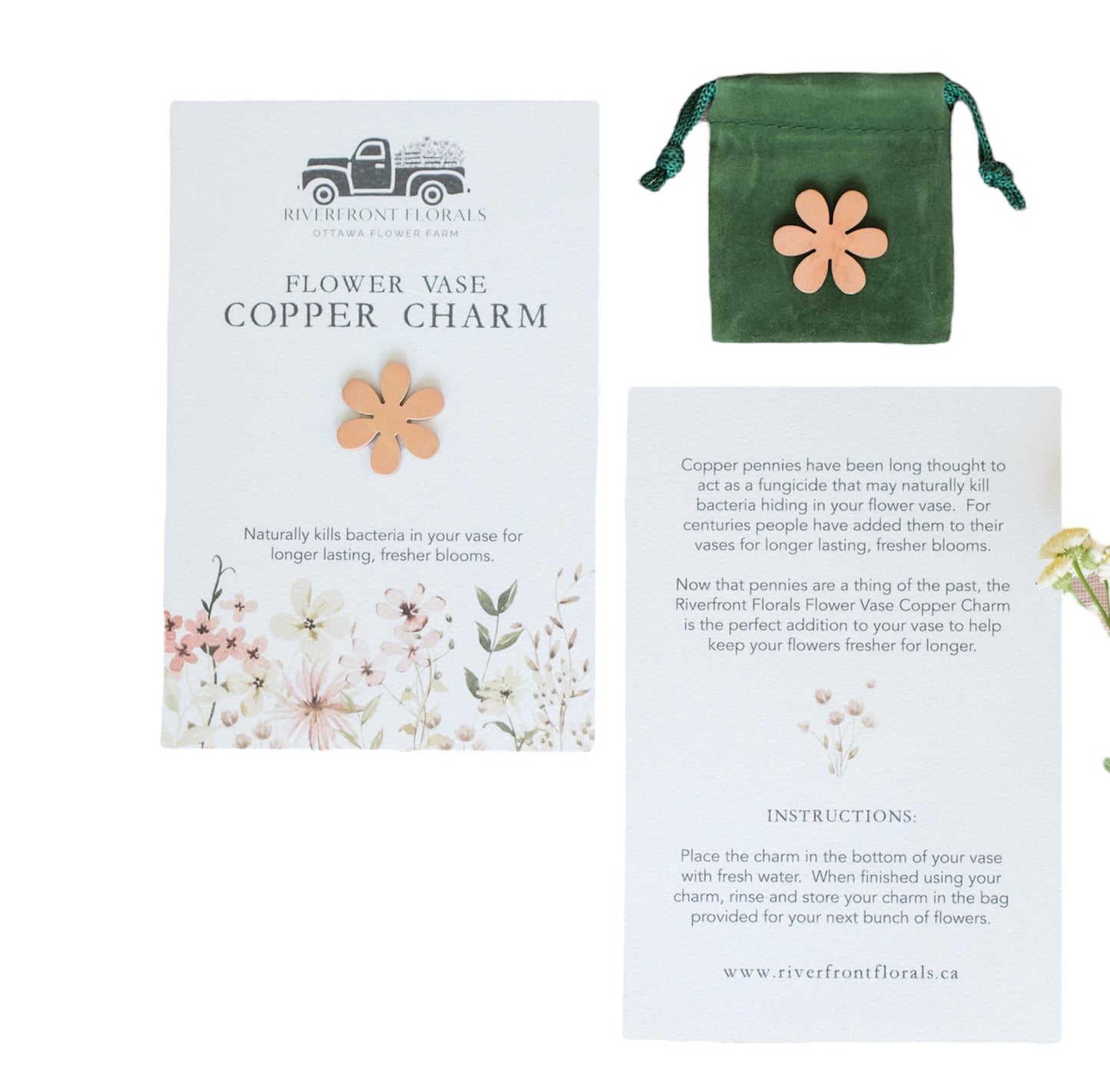 Riverfront Florals Flower Vase Copper Charm
